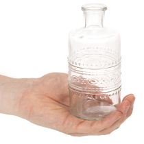 kohteita Lasipullo kuvioinnilla, lieriömäinen, kirkas, koristeellinen maljakko, 15 cm, 6 kpl