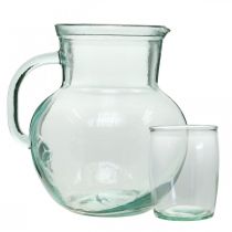 kohteita Lasikannu juomalaseilla, juomasetti tarjoiluun Sinertävän kirkas K20cm/11,5cm 5 kpl