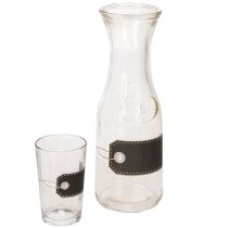 kohteita Lasikannu K 27 cm, neljä lasia K 11 cm