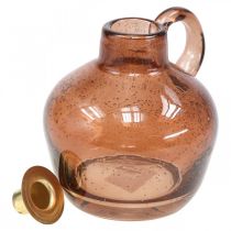 kohteita Kynttilänjalka lasitanko kynttilänruskea koristekannu lasi H15,5cm