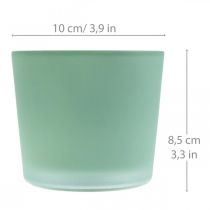 Lasinen kukkaruukku vihreä istutusastia lasiallas Ø10cm K8,5cm