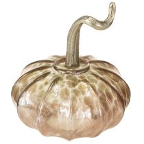 kohteita Lasinen kurpitsapöytäkoriste, syyskurpitsa, lasia ja metallia, 14 cm korkea, 2 kpl