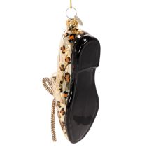 kohteita Lasinen kenkäkoriste leopardikuviolla, joulukuusenkoriste, 13 cm, 2 kpl