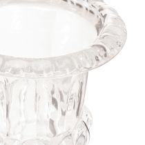 kohteita Lasimaljakko, pieni jalallinen maljakko, kirkas, retrotyylinen, Ø11cm, K14cm