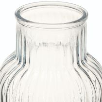 kohteita Kukkamaljakko uritettu lasimaljakko sininen Ø13,5cm H20cm