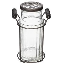 kohteita Lasipullo metallikorissa, ihanteellinen koristeeksi olohuoneeseen, 20 cm