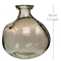 Lasimaljakko pyöreä ruskea lasikoristelumaljakko maalaismainen Ø16,5cm K18cm