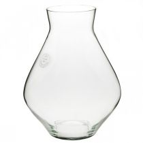 Kukkamaljakko lasinen sipulilasimaljakko kirkas koristemaljakko Ø20cm H25cm