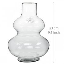 kohteita Lasimaljakko pyöreä kukkamaljakko koristemaljakko kirkas lasi Ø16cm K23cm