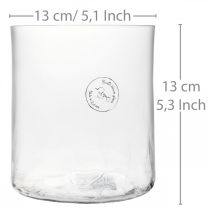 Sylinterimäinen lasimaljakko Crackle kirkas, satiini Ø13cm H13.5cm