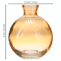 kohteita Lasimaljakot, sipulimaiset minikoristemaljakot, oranssit, Ø7,5 cm, korkeus 9 cm, 6 kpl