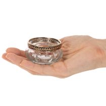 kohteita Lasiset tuikkukupit koristeellisella metallireunuksella, 6 cm, 4 kpl