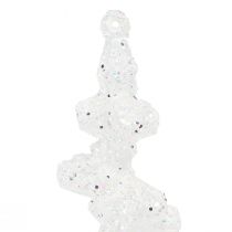 kohteita Glitter jääpuikot talvikoristeen ripustamiseen valkoinen 24cm 8kpl