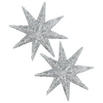 kohteita Glitter star hopea Ø10cm 12 kpl
