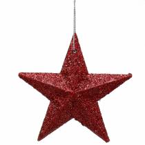 kohteita Glitter star red mix 9,5/5cm 18 kpl