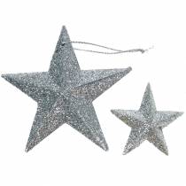 kohteita Glitter star hopea 9,5/5cm 18 kpl
