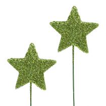 Glitter-tähdet vaijerivihreällä 5cm 48kpl