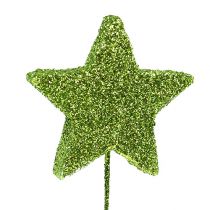 Glitter-tähdet vaijerivihreällä 5cm 48kpl