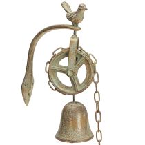 kohteita Metallinen kelloseinäkoriste, jossa pidike antiikkipatina H58cm