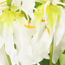 kohteita Tekokukka Gloriosa, valkoinen ja keltainen, elegantti kukkiva oksa koristeeksi, 80 cm, 3 kpl