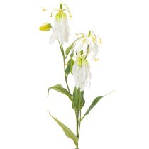 kohteita Tekokukka Gloriosa, valkoinen ja keltainen, elegantti kukkiva oksa koristeeksi, 80 cm, 3 kpl