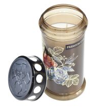 kohteita Hautakynttilät ruskeat hautavalot kukat Ø7,5 cm K16,5 cm 6 kpl