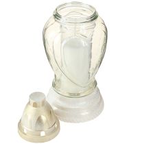 kohteita Hautavalo lasinen sydän kaiverrus hauta lyhty kirkas Ø11cm K26cm