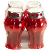 kohteita Hautakynttilät punaiset suruvalot muistovalot Ø10cm K18cm 4 kpl
