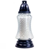 Hauta kevyt lasimaljakko retro hautalyhty kirkas Ø11cm K26,5cm
