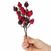 kohteita Keinotekoinen granaattiomenanoksa haaroittuvilla varsilla maljakon koristeeksi, 19 cm, 4 kpl