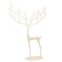 kohteita Suuri porokoriste metallinen joulukoriste valkoinen K58cm
