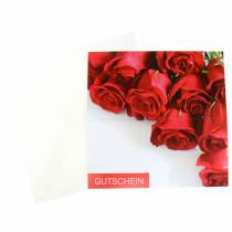 Lahjakortti punaisia ruusuja + kirjekuori 1kpl