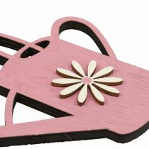 kohteita Riippuva koriste puinen kastelukannu deco pink deco ripustin 14x12cm 6kpl