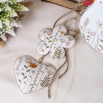 kohteita Riippuva koriste metalli koriste sydämiä ja kukkia valkoinen 10cm 4kpl