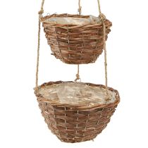 kohteita Riippuva kori kukkakori 2 koria puu luonnollinen Ø20cm/26cm
