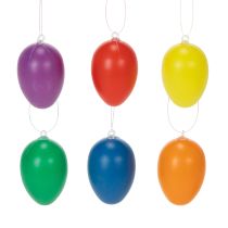 kohteita Pääsiäismunakoristeet kevään koristeluun, kotiin tai puutarhaan. Värikkäitä koriste-esineitä, 6 cm, 24 palaa.