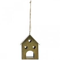 kohteita Joulunaulakko metallitalo vintage kultaa H9,5cm 3kpl