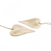 kohteita Puinen sydän, koristesydän ripustettavaksi, sydänkoristeet H16cm 2 kpl