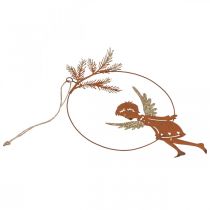 kohteita Enkeli koristesormus metalli ruoste Joulukoristeet 23,5x16,5cm 3 kpl