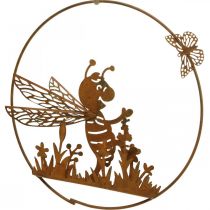 kohteita Koristemehiläinen metalliruosteisesta puutarhakoristeesta ripustettavaksi Ø14cm 4 kpl