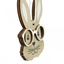 Puinen riipus kani lasilla porkkananruskea beige 4×7,5cm 9kpl