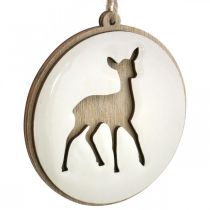kohteita Riipus, jossa peura, deco medaljonki, puukoriste, Advent Ø9,5cm 6kpl.
