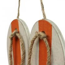 Deco varvastossut ripustettava koriste merioranssi/sininen H15cm 3kpl