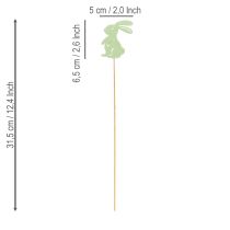 kohteita Koristeelliset kepillä varustetut kanit graafisina yksityiskohtina pöydissä ja ruukuissa, 31,5 cm, 16 kpl
