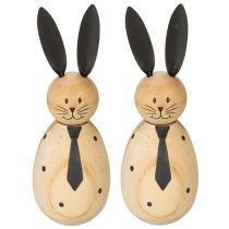 kohteita Puinen kanihahmo rauhalliseen ja ajattomaan sisustukseen, 15 cm, 2 kpl