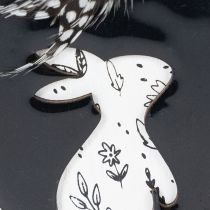 kohteita Puiset Pääsiäismunat Ripustettavaksi, Valkoiset ja Mustat, 10 cm, 6 Kappaletta