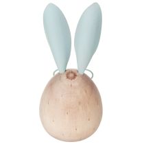 kohteita Puiset kani-koristehahmot kasvoilla leikkisiksi yksityiskohdiksi pöydissä ja hyllyillä, 14 cm, 3 kpl