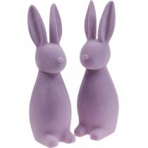 Deco Bunny Deco Pääsiäispupu Flocked Lila Purppura K29,5cm 2kpl