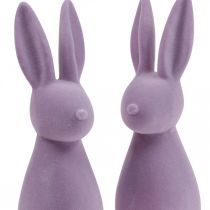 Deco Bunny Deco Pääsiäispupu Flocked Lila Purppura K29,5cm 2kpl