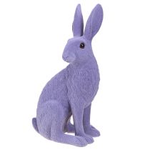 kohteita Pupu istuu Pääsiäispupu koristeena flokoitu lila 12×9×25cm